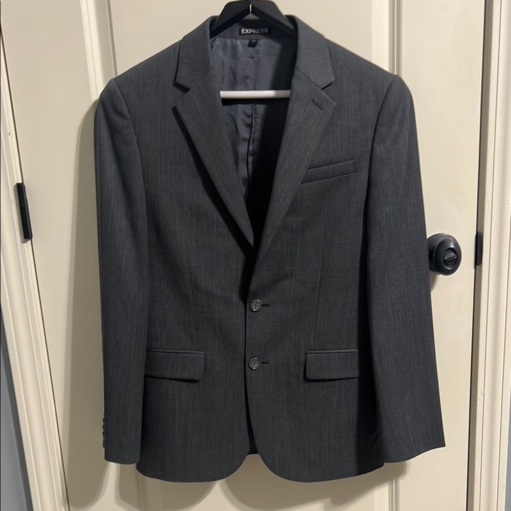 Express Gray Sport Coat with Notched Lapels
